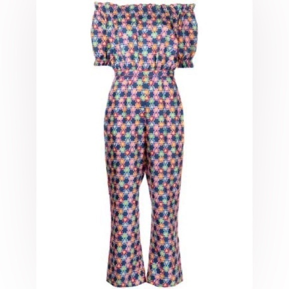 SALONI Juli-B Night Star print 100% silk jumpsuit 6 NWT - Picture 3 of 14